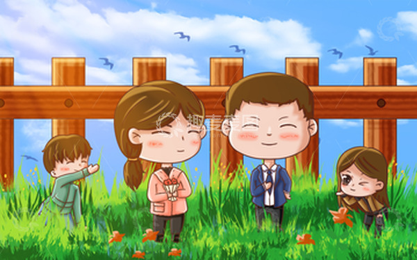 源文件下载【趣麦麦图】绿色治愈母亲节野外踏青插画