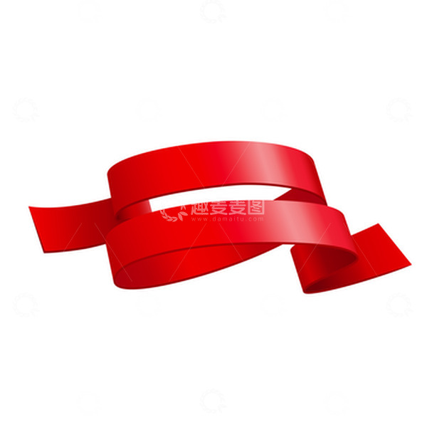源文件下载【趣麦麦图】红色矢量3d立体缎带元素
