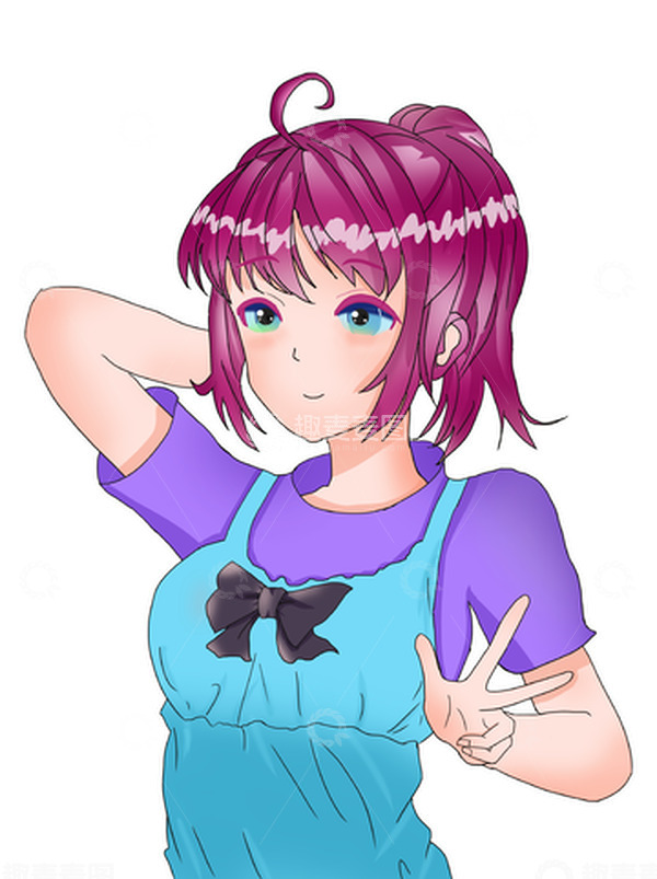 源文件下载【趣麦麦图】-卡通人物美丽女孩简约风格可爱元素