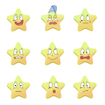 黄色星星拟人星星表情包表情卡通
