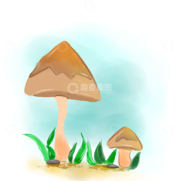 源文件下载【趣麦麦图】蘑菇小清新手绘图