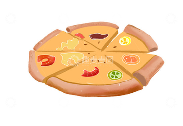 源文件下载【趣麦麦图】披萨美食手绘图