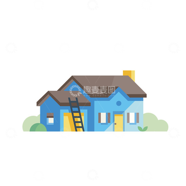 源文件下载【趣麦麦图】卡通扁平化小房子插画元素