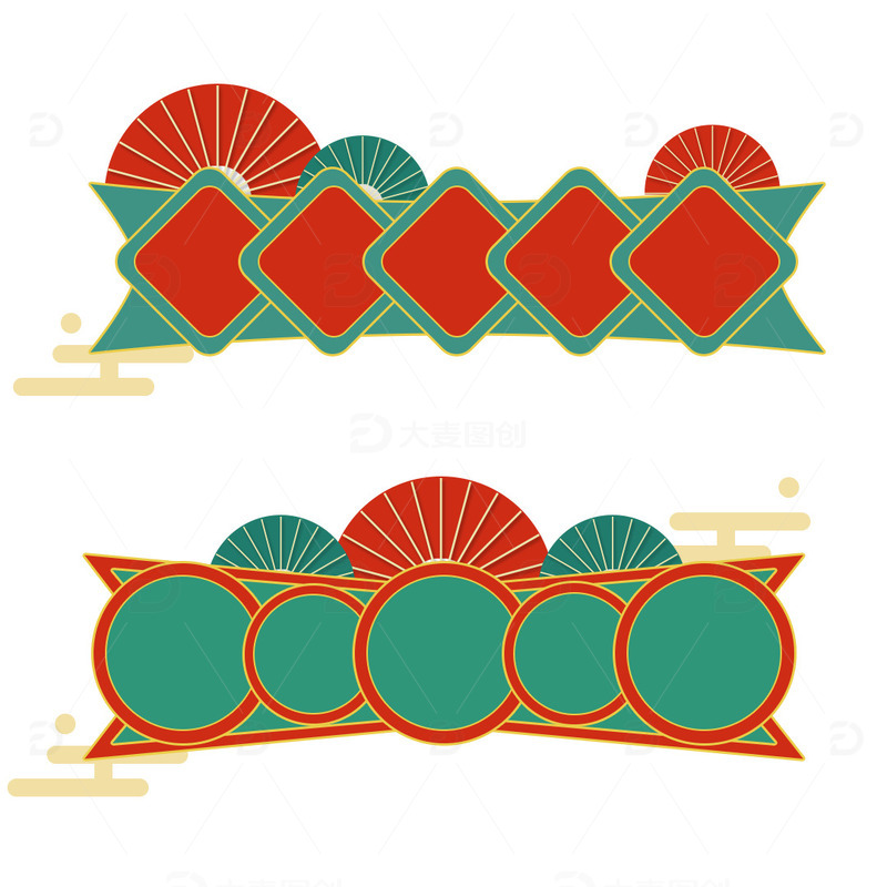 源文件下载【趣麦麦图】中国风国潮国庆边框元素