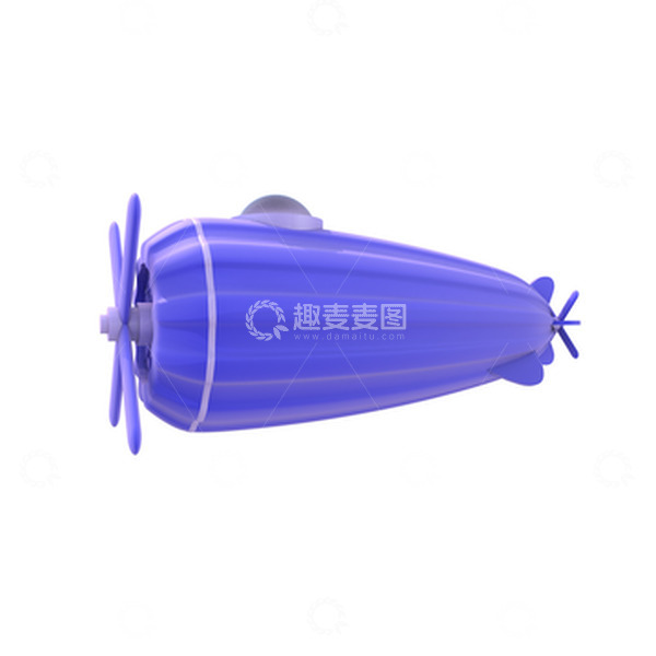 源文件下载【趣麦麦图】3D立体质感飞船元素