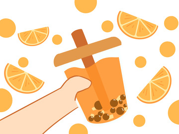 奶茶甜品 秋天 黄色温暖 喝奶茶