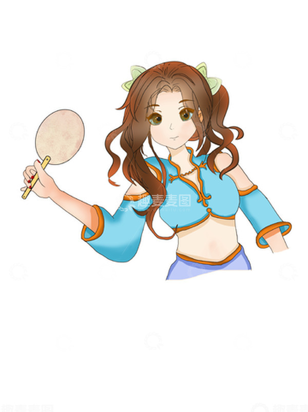 源文件下载【趣麦麦图】卡通人物简约风格美女可爱国庆出游元素