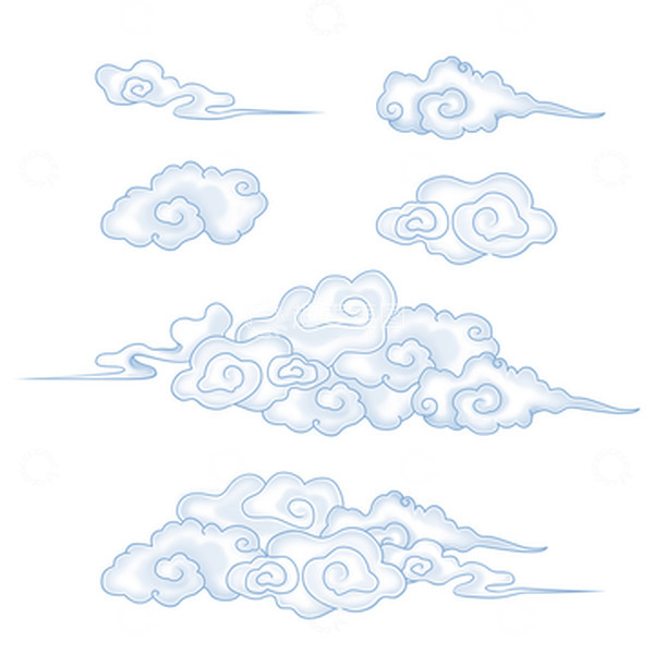 源文件下载【趣麦麦图】蓝色复古云层