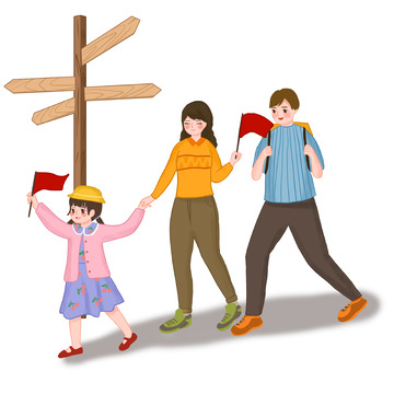 一家三口国庆出游