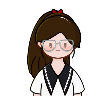 高马尾渐变粉眼镜女孩手绘