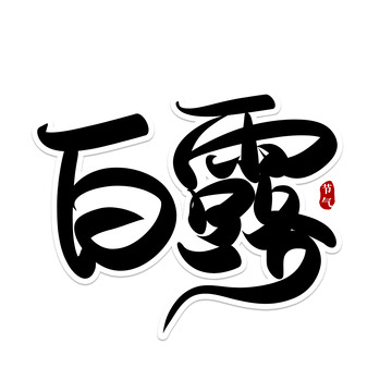 黑色手写传统节气白露艺术字