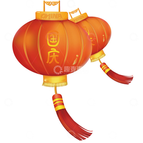 源文件下载【趣麦麦图】红色国庆节灯笼形象手绘图
