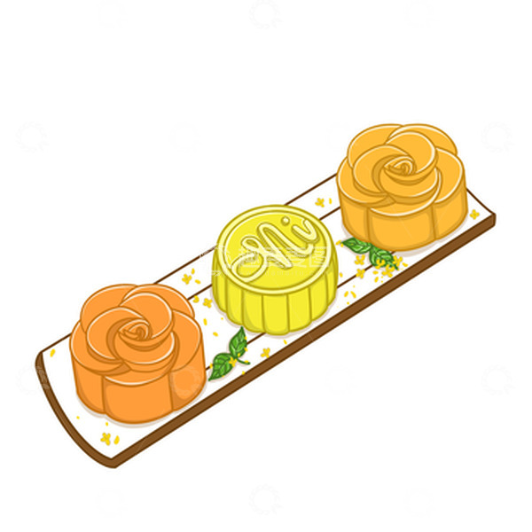 源文件下载【趣麦麦图】-彩色手绘冰皮月饼