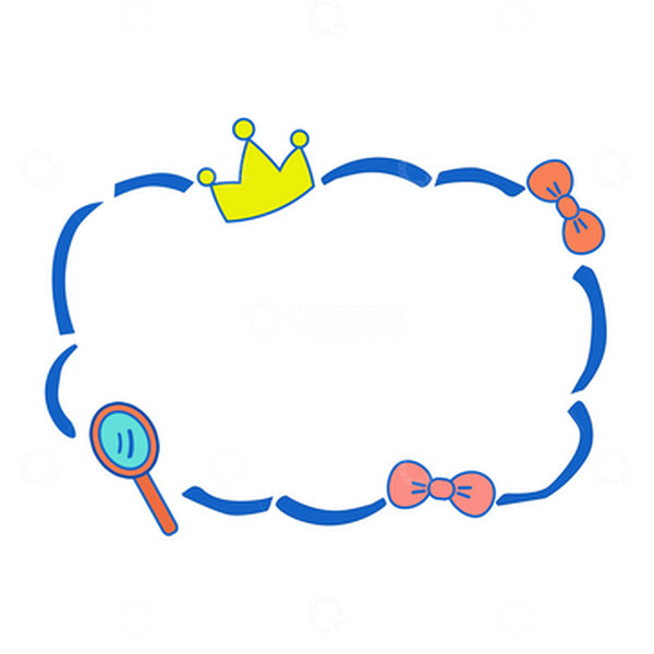 源文件下载【趣麦麦图】卡通手绘可爱皇冠气泡云朵文本框