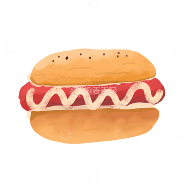源文件下载【趣麦麦图】美味卡通热狗肠插画元素