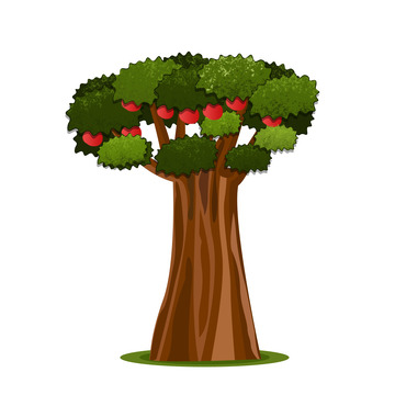 绿色植物大树苹果树
