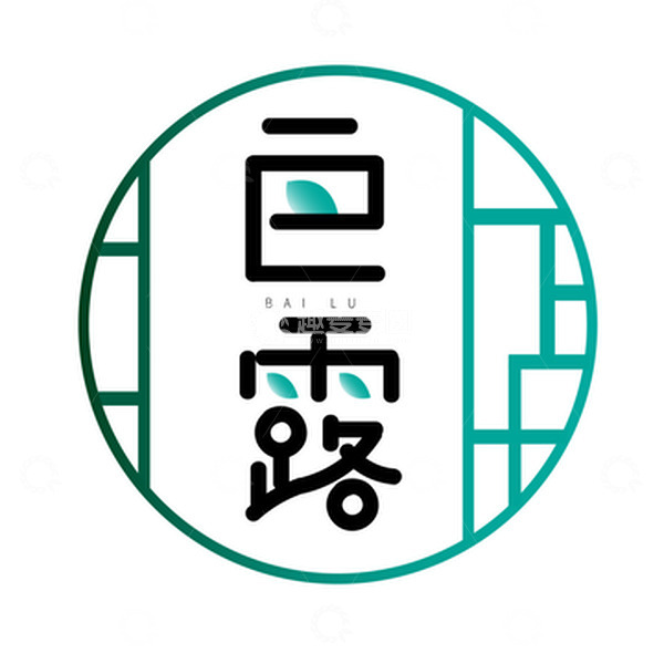 源文件下载【趣麦麦图】矢量扁平几何白露艺术字二十四节气手绘字体