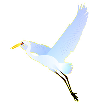 白露季节矢量手绘国潮风白鹭装饰元素