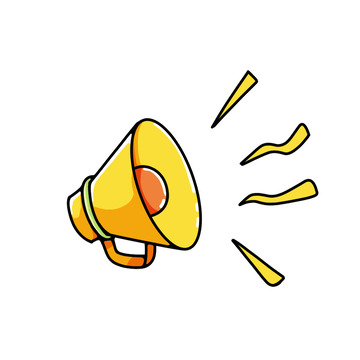 卡通 喇叭 促销 手绘 可爱插画