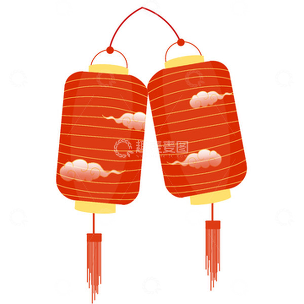 源文件下载【趣麦麦图】一对红色的灯笼