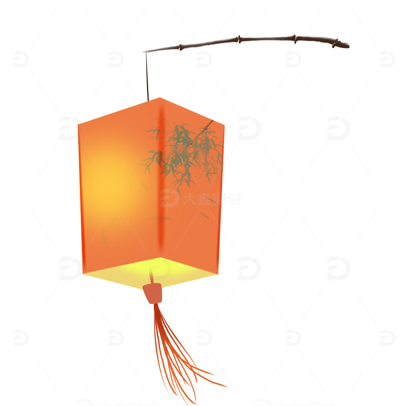 源文件下载【趣麦麦图】手绘灯笼古风插画装饰物