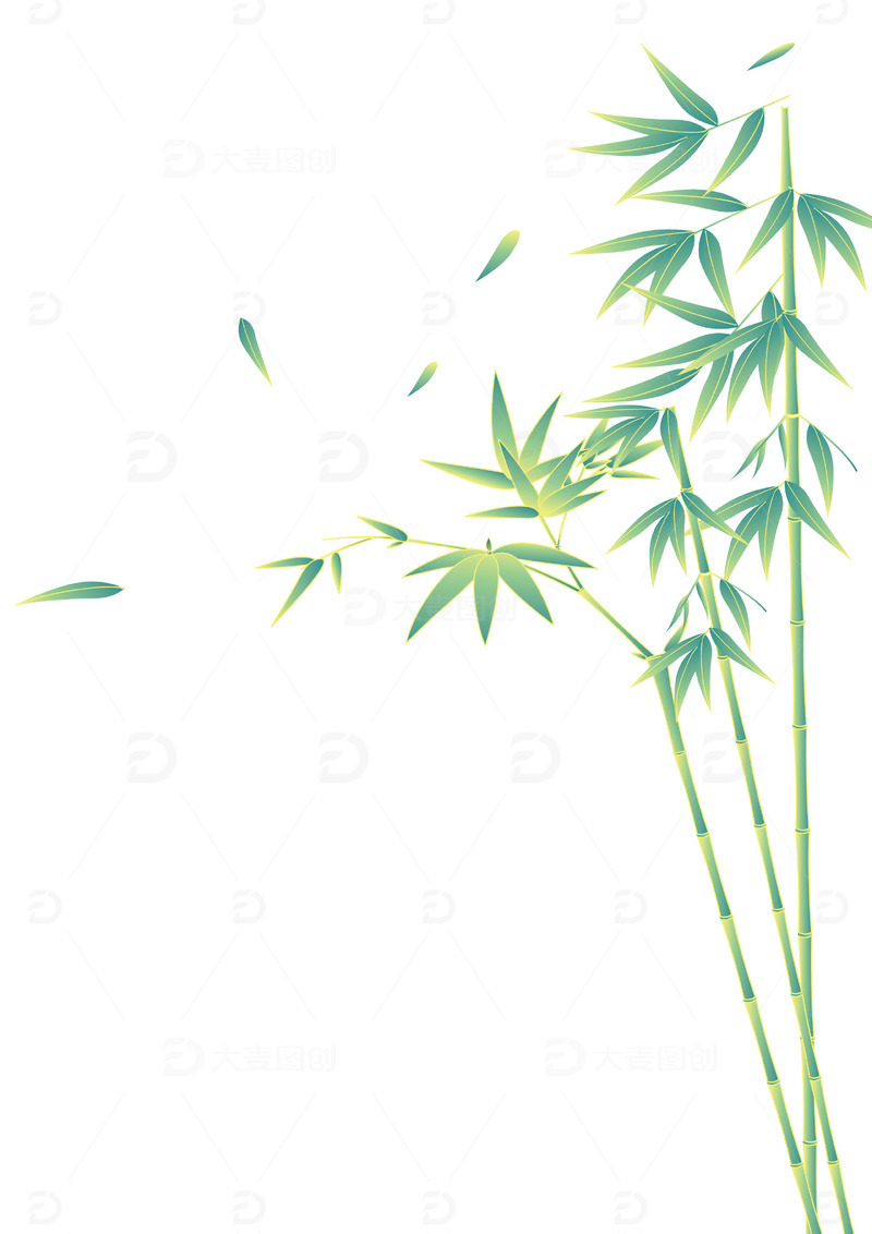 源文件下载【趣麦麦图】中国风竹子矢量装饰手绘