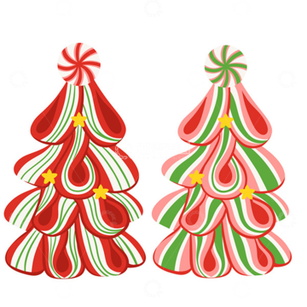 源文件下载【趣麦麦图】糖果风圣诞树