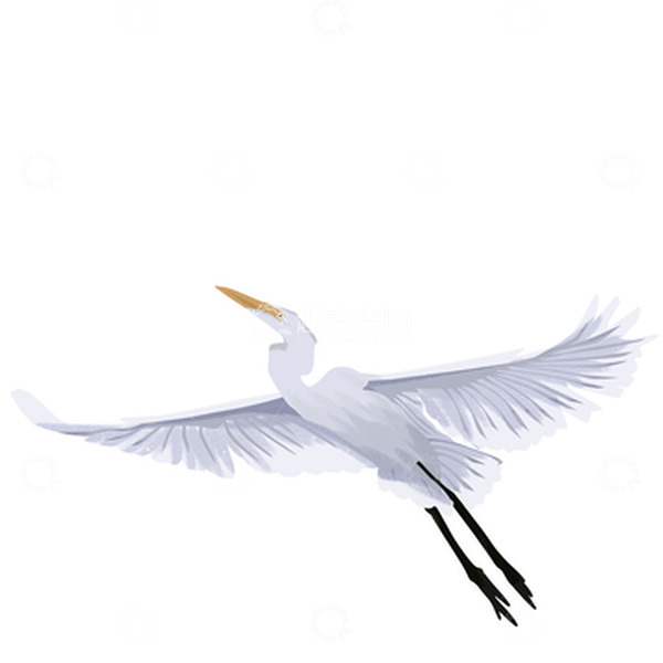 源文件下载【趣麦麦图】飞翔的白鹭扁平质感白露手绘元素