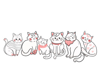 卡通猫元素PNG素材猫咪