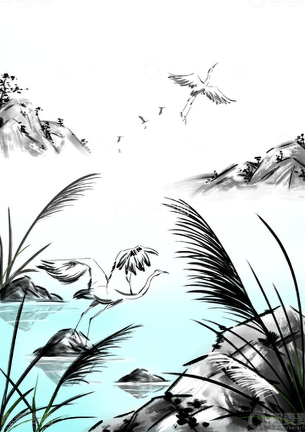 源文件下载【趣麦麦图】黑白灰水墨风白露手绘