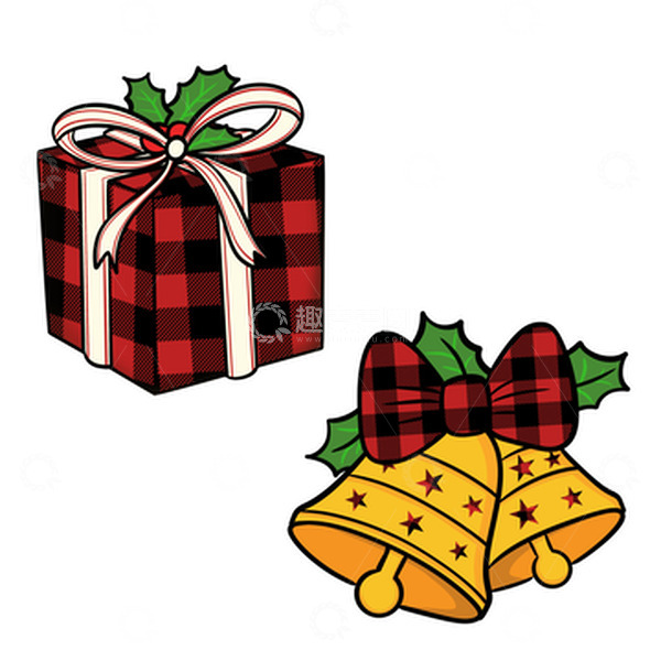 源文件下载【趣麦麦图】手绘插画铃铛礼物
