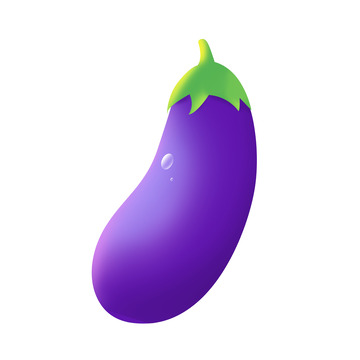 手绘卡通紫色茄子蔬菜元素