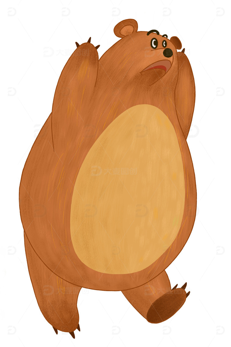 源文件下载【趣麦麦图】棕色的熊在奔跑