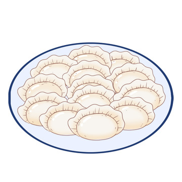 卡通手绘水饺素材