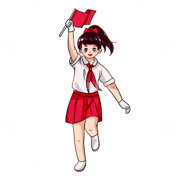 源文件下载【趣麦麦图】少先队员旗手