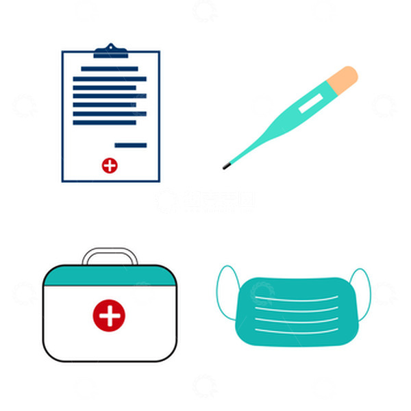 源文件下载【趣麦麦图】医疗器械蓝色简约扁平手绘图