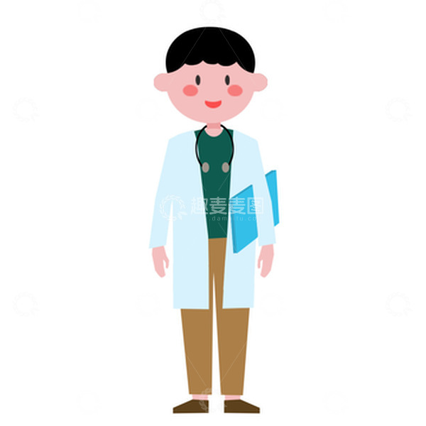 源文件下载【趣麦麦图】卡通医生扁平风手绘图