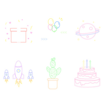 发光霓虹简笔画装饰