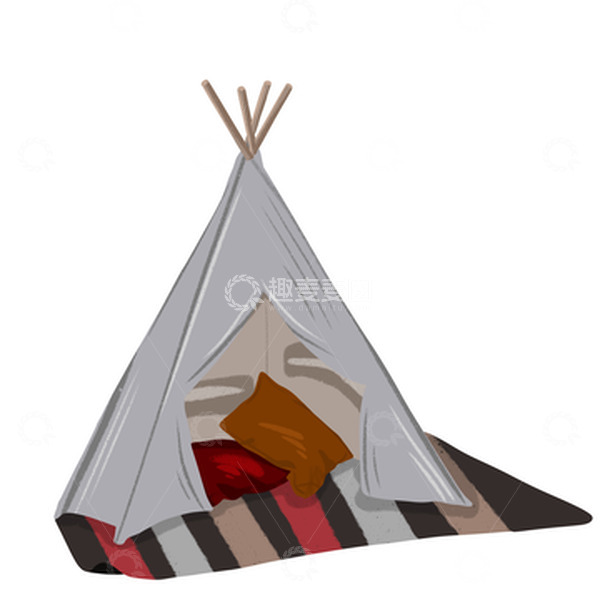 源文件下载【趣麦麦图】露营旅游营帐手绘元素