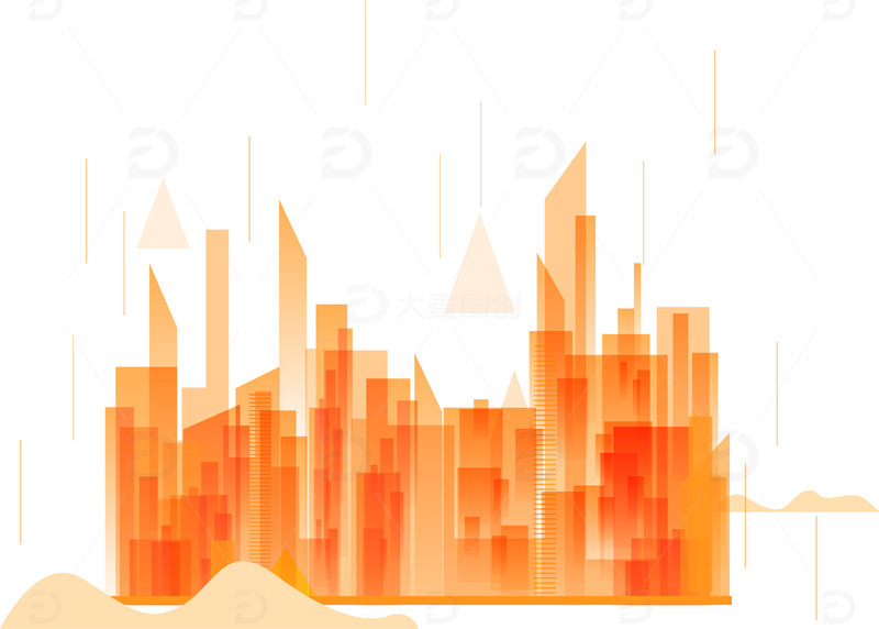 源文件下载【趣麦麦图】科技感城市建筑楼房矢量元素