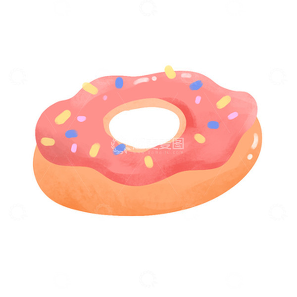 源文件下载【趣麦麦图】卡通手绘蛋糕甜甜圈甜点健身零食