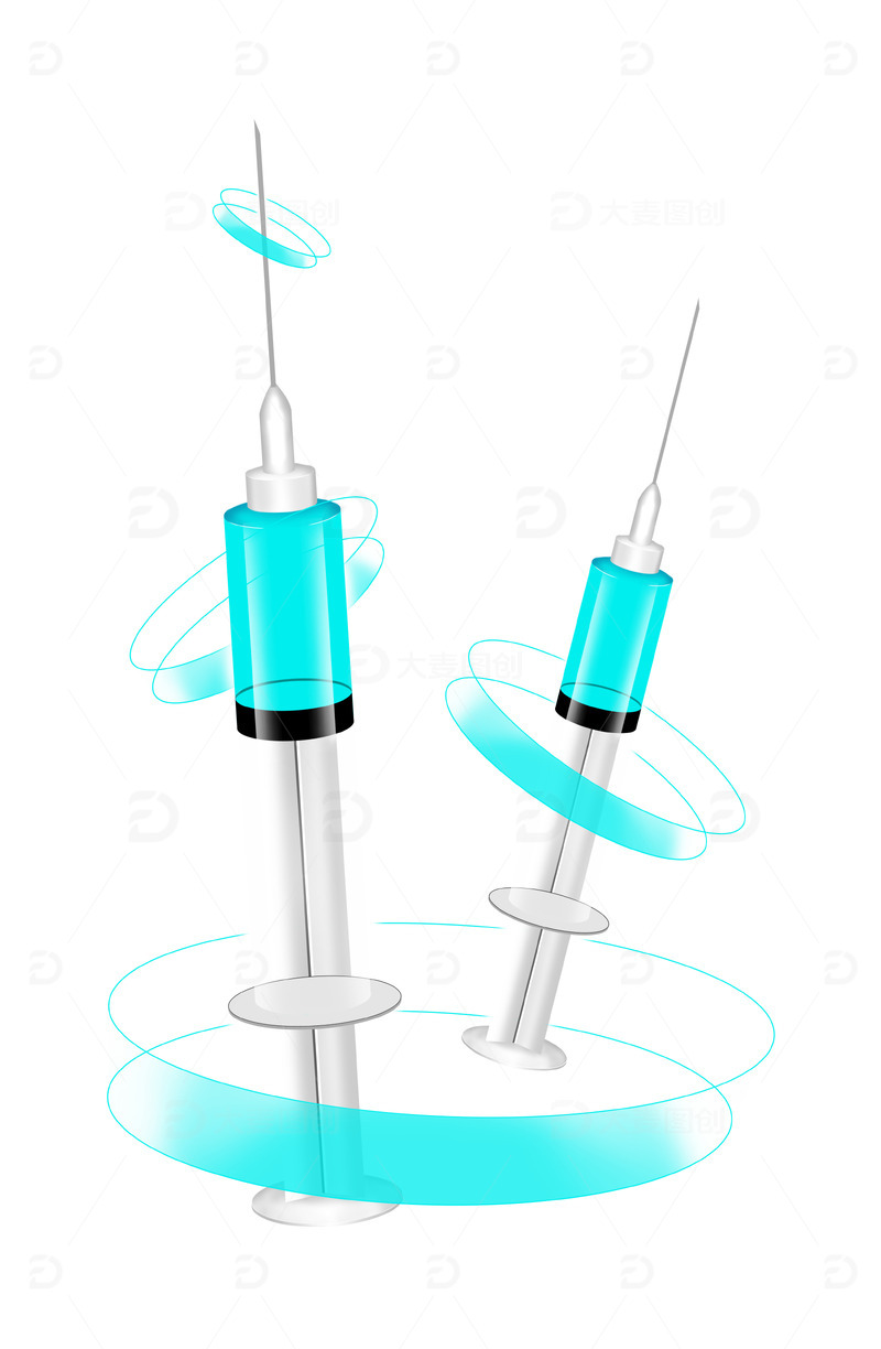 源文件下载【趣麦麦图】蓝色医疗针管卡通图
