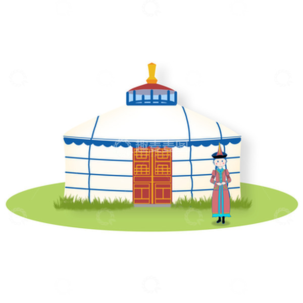 源文件下载【趣麦麦图】蒙古包房屋传统蒙古服饰人物装饰元素旅游