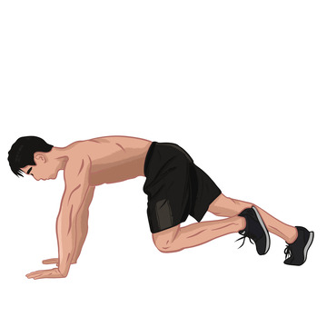 健身运动登山跑手绘扁平元素