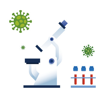 简洁显微镜医疗手绘元素