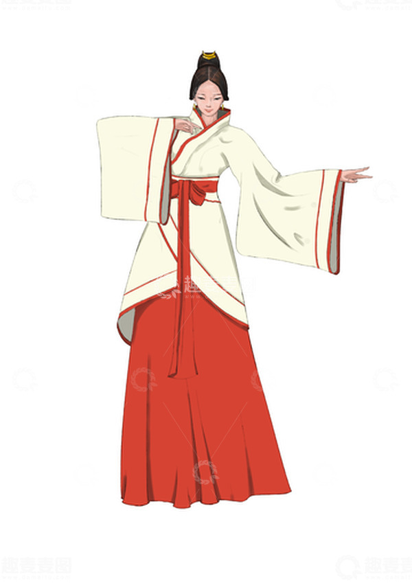 源文件下载【趣麦麦图】汉服旅游白鹭女子柔美