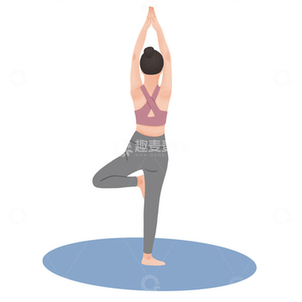 源文件下载【趣麦麦图】全民健身插画健身瑜伽女孩