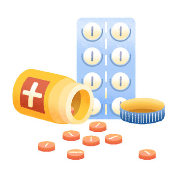 医疗元素噪点风插图药品