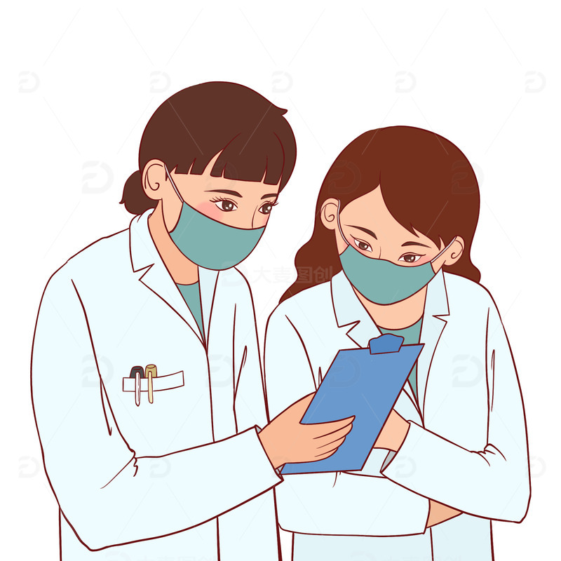 源文件下载【趣麦麦图】卡通医生医疗手绘图