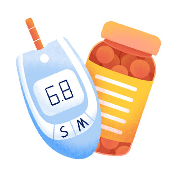 医疗元素噪点风插图血糖仪